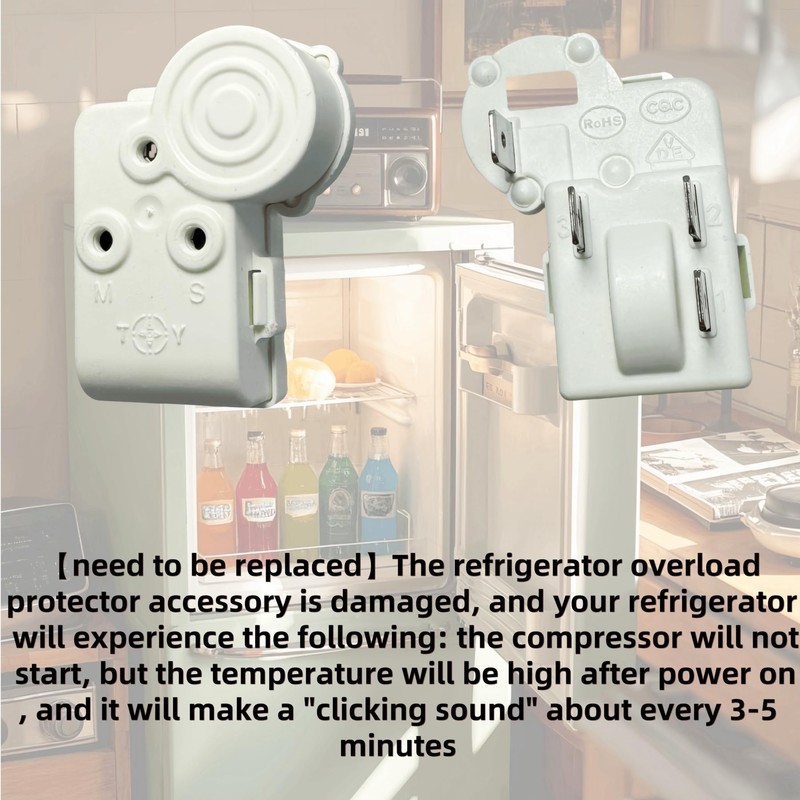 2 Pack Refrigerator Freezer Compressor PTC Starter Relay, 4 Pins
