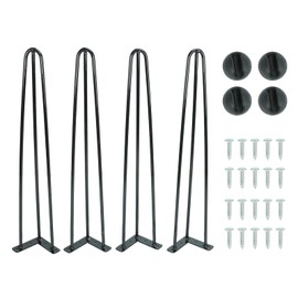 Hairpin Table Legs 40 Inch, Metal Coffee Table Legs, Industrial Home DIY Projects for Furniture, Hairpin Desk Legs 3 Rods for Bench Desk Dining End Table Chairs with Rubber Floor Protectors, 4PCS