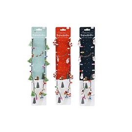 CGB Giftware | Set of 3 Assorted Christmas Novelty Flashing Light Up Necklace Perfect for Party | 3 Flashing Modes