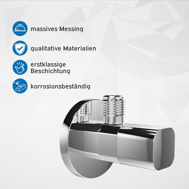 kör4u Design Angle Valve 1/2 x 3/8 Inch Rounded Water