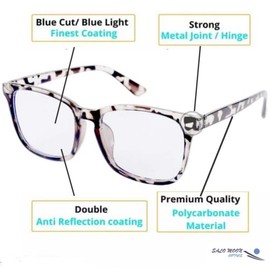 SALO MOON OPTIC Anti-Reflective Reading Glasses with Blue Light Blocking Technology Ideal for Gaming and Computer Work (TEA BEAN DESIGN AND COLOR)
