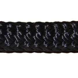 CBKnot 3/8" Premium Double Braid Polyester Rope 4,800 lb Tensile Strength, Marine, Sailing, Boating, Equestrian and More. (Black, 3/8" x 100 ft. Hank)