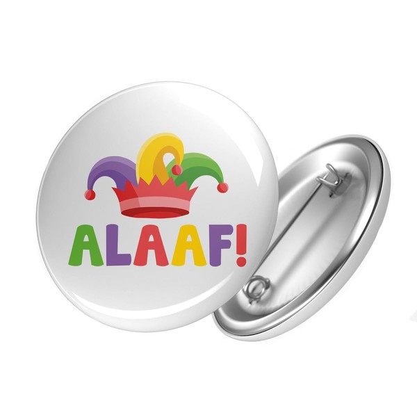 Huuraa Button Alaaf Narrenkappe Ansteckbutton 59mm mit Karneval Motiv für