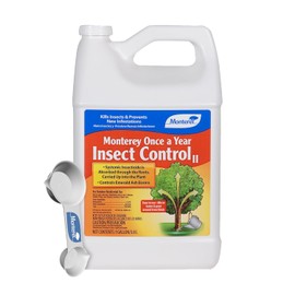 Monterey Once A Year Insect Control II Bundled with Measuring Spoon - Systemic Insecticide Absorbed Through Roots Into Plant - 1 Gallon