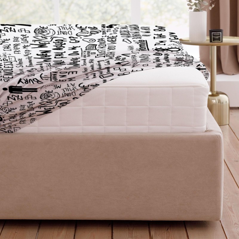 Allenjoy Twin Size Dark Pop Muse Fitted Sheet Wavy Soundscapes