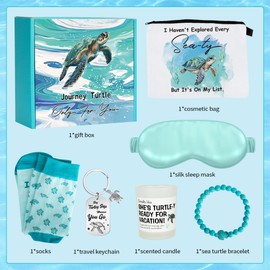 Sea Turtle Gifts for Women – Travel Gift Set for Turtle Lovers, Birthday Gift Baskets for Her, Cute Ocean Themed Present for Mom, Sister, Friends, Valentine’s Day, Christmas, Mother's Day