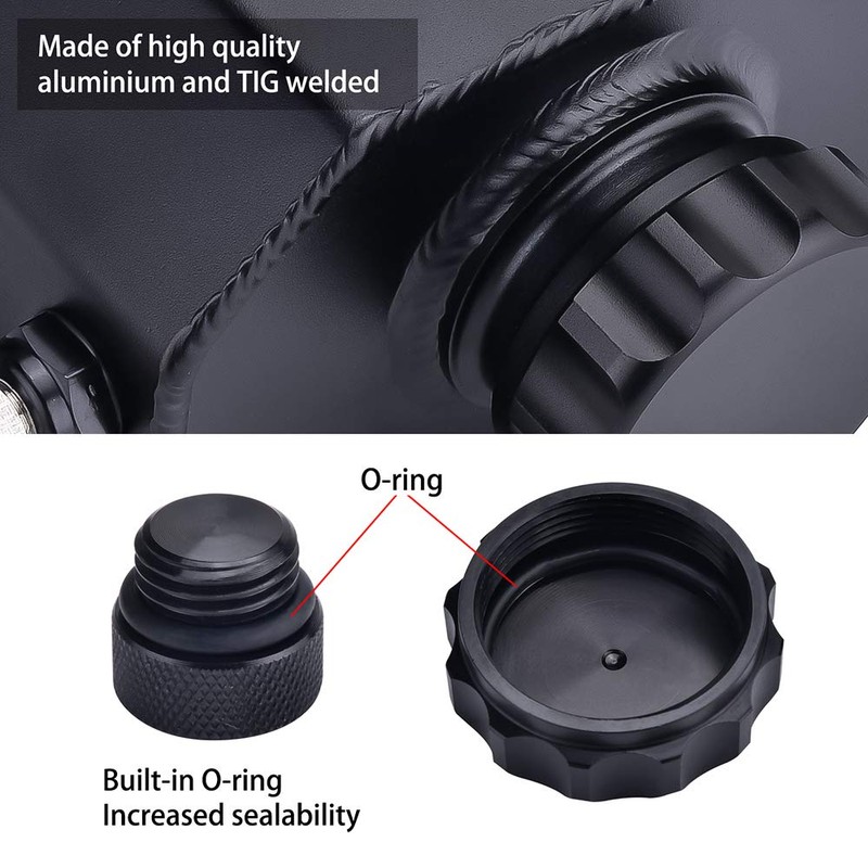 EVIL ENERGY Overflow Tank,Coolant Radiator Tank,Reservoir Expansion,Universal 1L Aluminum Black