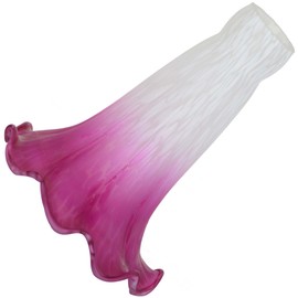 Bieye LS03S Lily Flower Blown Glass Lampshade (White Purple, Opening I.D. 0.87" x O.D. 1")