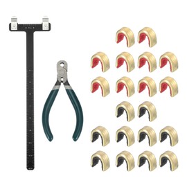 MECCANIXITY Archery Bows Square T-Shape Ruler Tool Nocking Points Pliers Set 33x9mm Turning Bow Strings Knock Kit for Recurve Compound Bowstring Archery Accessories (Black)