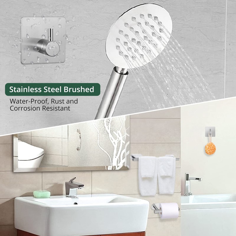 Self Adhesive Towel Bar, JiGiU Bathroom Hardware Set Include 16-Inch
