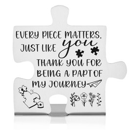 Thank You Desk Sign for Teacher Nurse Coworker Friend, Every Piece Matters Gift of Appreciation, Motivational Office Decor, Graduation Promotion End of Year Keepsake for Women Men PD011