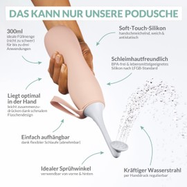 Hey Nature Hey Nature Po Dusche mint, mobiles Bidet für eine sanfte, hygienische Reinigung des Intimbereichs. Podusche für Hilfe im Wochenbett, bei Hämorrhoiden & als Alternative zu feuchtem Toilettenpapier