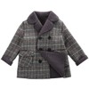amropi Boy's Pea Coat Faux Wool Double Breasted Trench Jacket