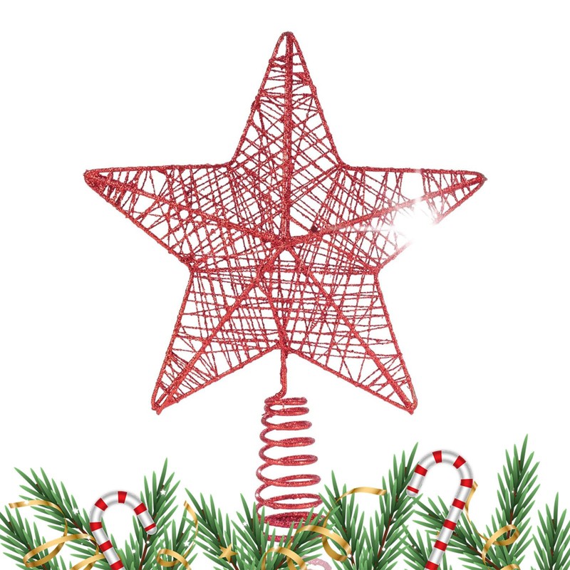Tree Crown Star Tree Topper Hollowed Christmas Tree Topper Star