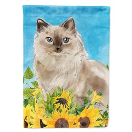 Caroline's Treasures CK3157GF Ragdoll in Sunflowers Flag Garden Size, Small, Multicolor