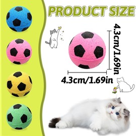 Andiker 12 PCS Cat Soccer Ball Toys, Soft Latex Noise-Free Good Bouncy Foam Cat Balls Interactive Cat Toys for Indoor Cats Batting Reducing Boredom and Stress (Modern, 12, Count)