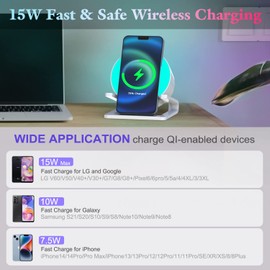 Bluetooth Lautsprecher mit Nachtlicht und Wireless Charger, Touch Dimmbar Nachttischlampe mit Gibt 5 Lichtmodi, Musikbox & Induktive Ladestation,Geschenke für Geburtstagsgeschenk für Frauen und Männer