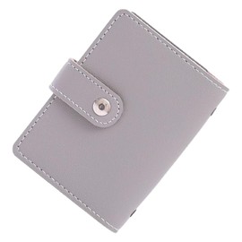 Plus Nao Credit Card Case, Card Slots, Card Holder, Holds 26 Cards, RFID Skimming Prevention, Notebook Type, Women's, Men's, Leather, gray