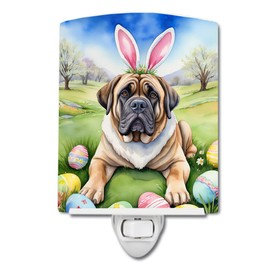 Caroline's Treasures Mastiff Easter Egg Hunt Ceramic Night Light Compact, UL-Certified, Ideal for Bedroom, Bathroom, Nursery, Hallway, Kitchen, 6x4x3, Multicolor