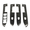 4 Pcs Door Window Control Panel Cover Carbon Fiber Style