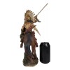 Indian Chief Eagle Warrior War Headdress On Horse Throwing Spear