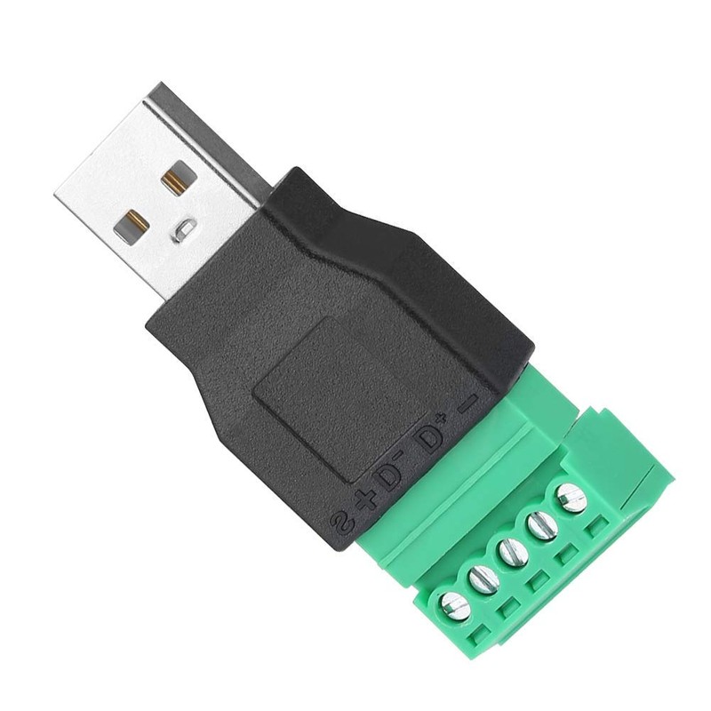 2 x USB A Male 5 Pin Screw Connector Adapter