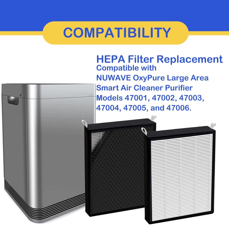 3 Pack True HEPA/Carbon Filters Replacement Compatible with NUWAVE OxyPure