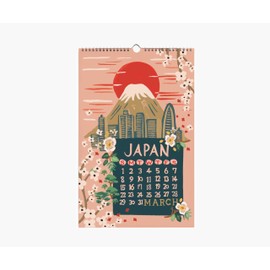 RIFLE PAPER CO. Wall Calendar, Dated for the Months of January - December 2026, Monthly Illustrations, Remember Birthdays, Anniversaries, Celebrations and More (17"L x 11"W), World Travel