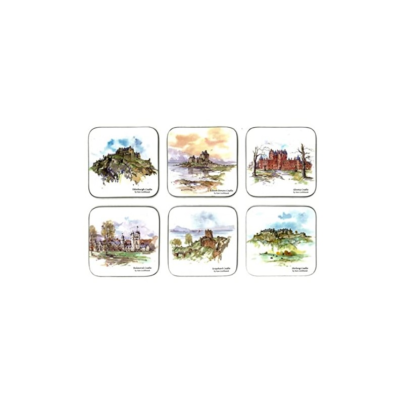 Castle Melamine Scottish Castles Coasters - Set of 6