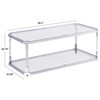 MINPINSER Glass Coffee Table, Clear Coffee Table with 2 Tiers,