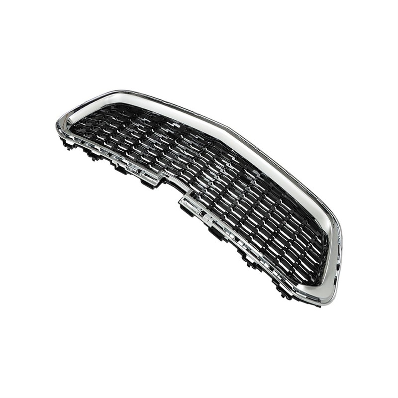 TJHSM 3Pcs Front Bumper Grille Black with Chrome Trim Set