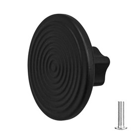 Decoranddecor Mira Spiral Round Cupboard Knob Handle - 40mm Diameter Zinc Alloy (Matt Black, 1 Pack)