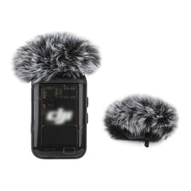Grey Windscreen for DJI MIC 2 / OSMO POCKET 3 Microphone Furry Wind Muff Grey Foam, 2-Pack