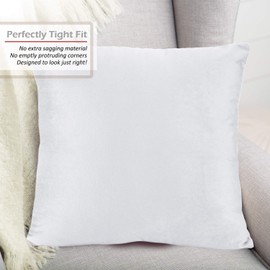 Nestl Throw Pillow Inserts Pack of 2 with Velvet Soft Solid Decorative Square Throw Pillow Covers Set for Sofa Couch Car Bedroom, 28X28 Throw Pillows Inserts with 26x26 Washable Cushion Covers, White