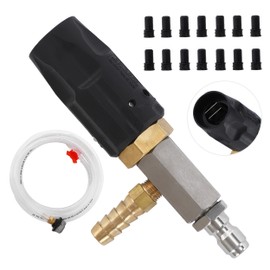 JOEJET Downstream Injector for Pressure Washer, Adjustable Chemical Injector Kit, Variable Power Washer Long Range Nozzle External Injection, 1/4 Inch Quick Connect