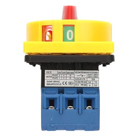 Rotary Cam Switch 3-Pole 2-Position Load Circuit Breaker Switch On-Off Power Selector Switch(25A)