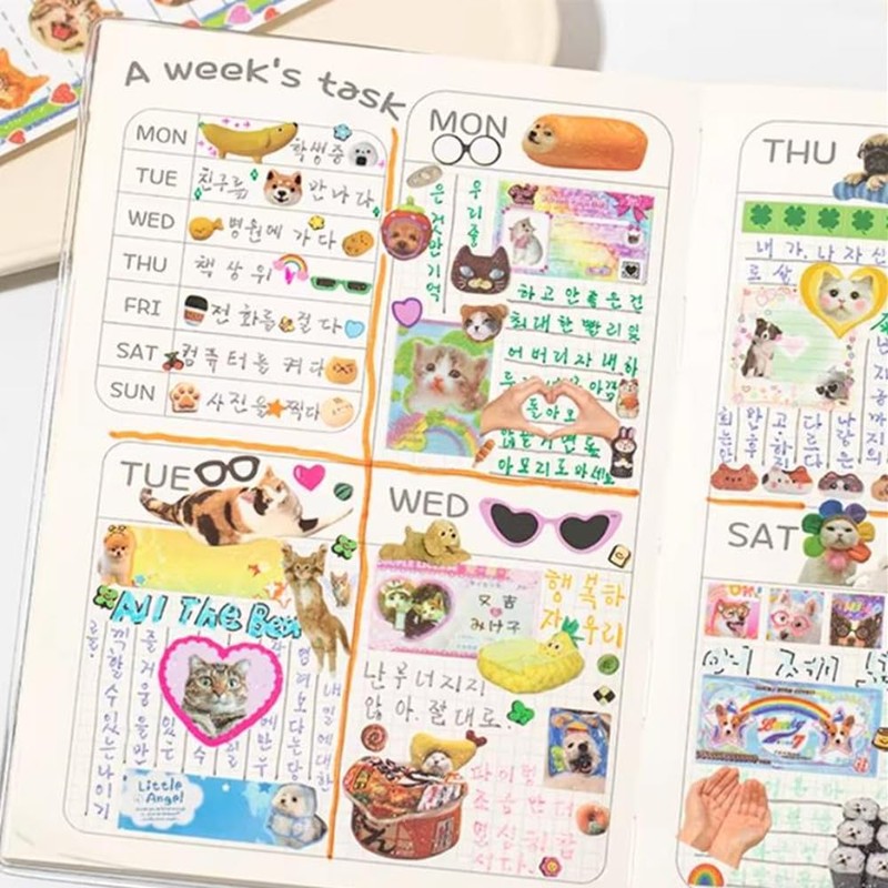 XinTX Cat Sticker Book, 800+ Die Cut Cute Cat Stickers,