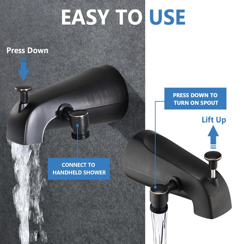PROOX All Metal Tub Spout with Diverter Oil Rubbed Bronze,
