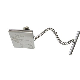 Kiola Designs Silver Toned Etched Elk Tie Tack