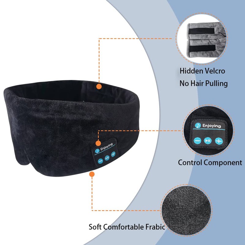 Sleep Headphones Bluetooth Eye Mask, Soft Wireless Bluetooth Headband Sleeping