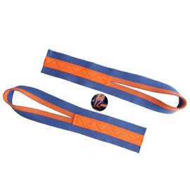 Bombinate 2-Piece Deadlift, Power Grip, Muscle Training, Grip, Wrist Strap, Muscle Training, Weightlifting (Blue Orange)