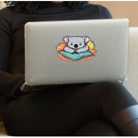 Set of 3 - Cute Koala on Pillow Decorative Vinyl Decal Sticker, Cartoon Design,SUV, Van, Window, Bumper, Wall, Laptop, Tablet, Cup,Tumbler Or Any Smooth Surface,Or Any Smooth Surface