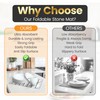 Foldable Stone Dish Drying Mat - Marble Design - Diatomite