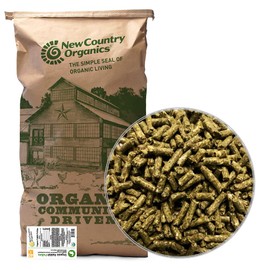 New Country Organics Rabbit Food Pellets | Essential Bunny Supplies | Corn-Free and Soy-Free | 15% Protein Rabbit Feed for Healthy Hoppers | Certified Organic and Non-GMO | 40 lbs