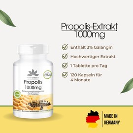 Propolis 1000 mg - High Dose - 120 Tablets - with 3% Galangin