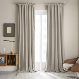 MUMFAS Premium Velvet Blackout Door Curtain 2 Panels for Bedroom,Back Tab Rod Pocket Darkening Cover Doorway Curtains,52 by 80 Inch Length Taupe