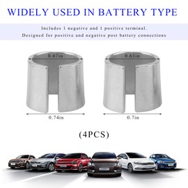 Gasedin 2 Pairs Battery Terminal Sleeves, Automotive Battery Negative & Positive Terminal Adaptor, Universal Lead Battery Terminal Post Shim for Most Vehicles, Car Accessories