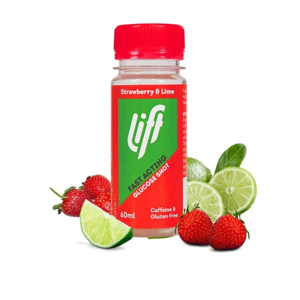 Lift Lift Fast-Acting Glucose Energy Juice Shots, Strawberry & Lime,
