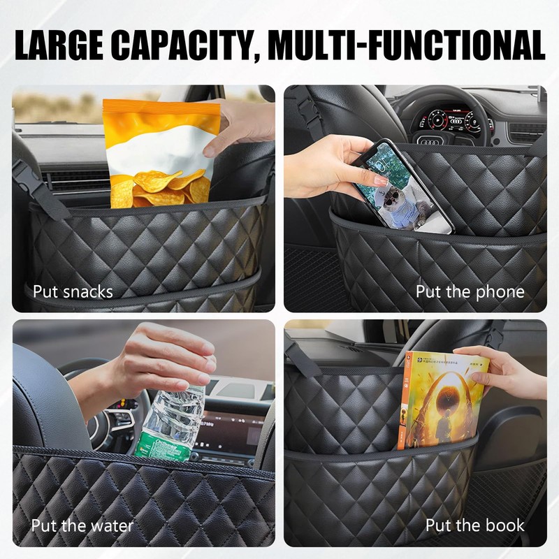 braxan Car Purse Holder Between Seats, Large Capacity Purse Holder