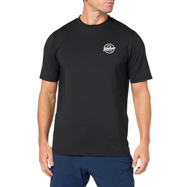 Volcom Men's Standard Stone Stamp UPF 50+ Short Sleeve Loose Fit Rashguard, Black